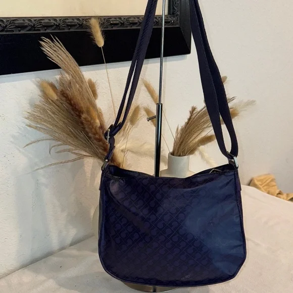 Elegant Gherardini Italy Genuine Leather PVC Crossbody Bag Purple Shoulder Bag - Picture 5 of 9